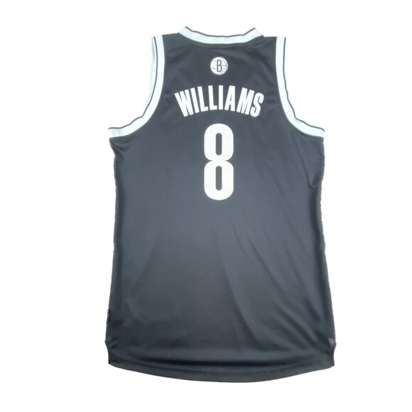Adidas Deron Williams #8 Black Brooklyn Nets Basketball NBA Jersey Sz M - Picture 1 of 8